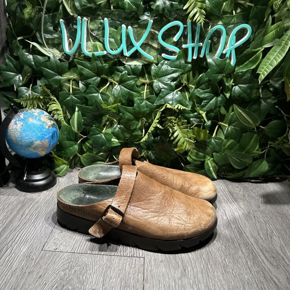 ZAVERIO FIT MMPF70 WOMEN SHOE SIZE 41 US  BROWN LEATHER SLIDE BY MEPHISTO